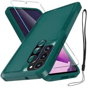 lot 8058 image: RMOCR for Samsung Galaxy S23 Plus Case with Tempered Glass Screen Protector and Camera Lens Protector, Shockproof Protective Phone Cover for Galaxy S23 Plus 6.6inch,Dark Green