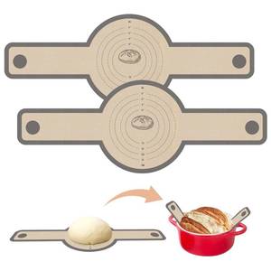 lot 8061 image: Silicone Bread Sling for Dutch Oven, 2 PCS Non-Stick & Easy Clean Reusable Silicone Bread Baking Mats with Long Handles, Easy to Transfer Sourdough Bread