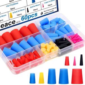 lot 8073 image: smseace 60Pcs Rubber Plugs 8-Sizes Silicone Rubber Tapered Plug Kit 116 Inch to 58 Inch High Temp Silicone Rubber Plug for Coating, Hole Plugs, Painting Protection Silicone Rubber Stopper Plug