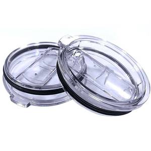 lot 8080 image: A 2 Replacement Lids for Stainless Steel Tumbler Travel Cup - Fits OF Inner diameter 3.7 to 3.74 INCH Yeti Rambler and others (Transparent) (30 OZ)