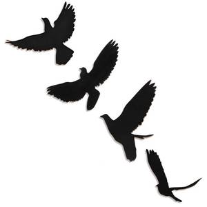 lot 8082 image: Blulu 4 Pieces Wooden Bird Wall Decor Flying Bird Wall Sculptures Wall Art Decor Bird Silhouette Wall Art Bird Wooden Wall Art Sign for Home Living Room Bedroom Kitchen Hanging Wall Decor, 4 Size