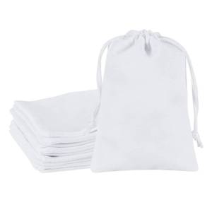 lot 8084 image: Shintop Velvet Bags, 10pcs 4x6inch Drawstring Gift Bags Jewelry Pouch for Wedding Favor Birthday Party (White)