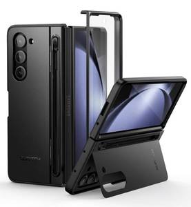 lot 8107 image: SURITCH for Samsung Galaxy Z Fold 5 Case with Kickstand and S Pen Holder S Pen NOT Included, Phone Case for Z Fold 5 2023-Black