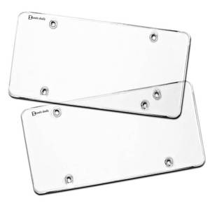 lot 8108 image: Zento Deals Clear License Plate Covers - 2-Pack �� NoveltyLicense Plate Clear Flat Shields Covers (White)