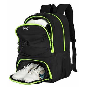 lot 8116 image: WOLT  Youth Soccer Bag, Soccer Backpack, Basketball Backpack with Cleat Shoe and Ball Compartments Sports Backpack for Volleyball Football for Men Women (LemonGreen)