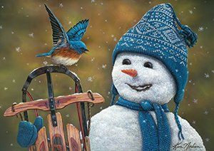 lot 8117 image: Buffalo Games - Holiday Collection - Kim Norlien - Snow Brother - 300 Large Piece Jigsaw Puzzle