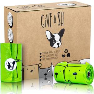 lot 8124 image: 100% Certified Home Compostable Dog Poop Bags - 10% to Charity - ASTM D6400 & EN 13432 Compliant Dog Waste Bags - 240 Bags - 16 Rolls of Plant Based Compostable Poop Bags - Thick Doggie Poop Bags