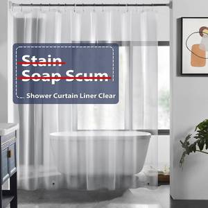 lot 8135 image: LOVTEX Clear Shower Curtain Liner with Magnets, Plastic Shower Liner Waterproof, 72 x 84 Lightweight Shower Curtains for Bathroom(4G Clear, 1PC)