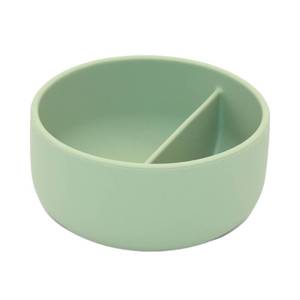 lot 8145 image: A-TO-Z SUPPLY Small Silicone Bowl, Separated Two Compartments, Divided Snack Bowl, Microwave and Dishwasher Safe, Great for Appetizers, Chips & Dip, Pistachios, Nuts, and More, BPA-free, Sage Green