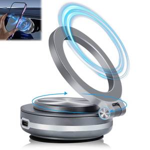 lot 8146 image: Electric Vacuum Magnetic Car Phone Mount,360°Rotating Magnetic Phone Holder, Magnetic Cell Phone Holder,Electric Suction Phone Mount,Strong Magnetic Grip for CarGymMirrorSmooth Surface (Silver)