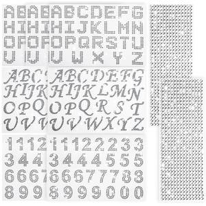 lot 8152 image: Outus 10 Sheets Rhinestone Letter Stickers Bling Graduation Cap Decorations Glitter Crystal Self Adhesive Diamond Alphabet Stickers Gemstone Border Stickers for Art Crafts Clothing DIY(Silver)