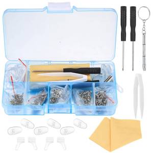 lot 8166 image: 500 Pcs Eyeglasses Repair Kit, Sunglasses Repair Kit, includes Glasses Screws and Screwdrivers, Glasses Nose Pads,Glasses Cloth, Tweezer, for Glasses Sunglasses Watch Repair Kit