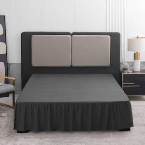 lot 8169 image: Black Bed Skirt Full Size Ruffled Bed Skirt with Split Corners, Full Bed Skirt 16 Inch Drop, Full Size Bed Skirt Black for Ruffled Bed Skirt with Split Corners, Bed Skirt Full Size