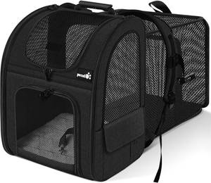 lot 8175 image: Pecute Cat Carrier Backpacks, Expandable Cat Backpack with Breathable Mesh, Pet Carrier Backpack for Cats Small Dogs Puppies Up to 18 Lbs, Dog Carrier Backpack Great for Travel Hiking Camping Outdoor