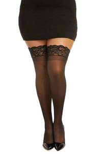 lot 8180 image: Dreamgirl Womens Sheer Thigh High Pantyhose Hosiery Nylons Stockings with Comfort Lace Top Anti-Slip Silicone Elastic Band&nbsp(size unknown)