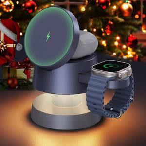 lot 8183 image: iVANKY for iPhone 16 Pro Max 4 in 1 Wireless Charging Station Cube with Night-Lamp for MagSafe Magnetic Charger, 22.5W Travel Stand, 3-in-1 Fast Charge for Apple iWatch Ultra, Airpods