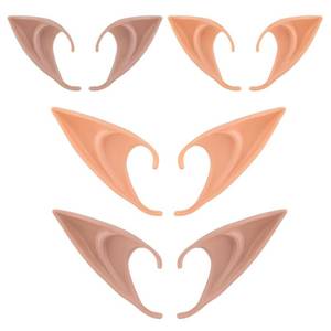 lot 8193 image: A 4 Pair Elf Ears, 2 Pair Light Skin with 2 Pair Dark Skin Fairy Ears Cosplay Fairy Ears Fairy Pixie Elf Ears Vampire Ears for Women Girl Cosplay Halloween Masquerade Party