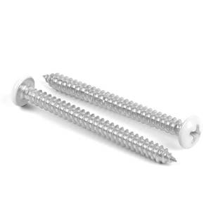 lot 8197 image: A #8 x 2 Pan Head Wood Screws, Sheet Metal Screws Self Tapping Screws, Stainless Steel 18-8 (304), White Head, 50 PCS