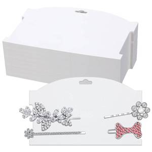 lot 8199 image: Geyee 50 Pieces Hair Clip Display Cards Hair Bow Holder Cardboard 7.8 x 4.8 Inches Claw Clip Organizer Display Cardboard Paper for Hair Bow Barrettes Accessories Display and Organizing, White