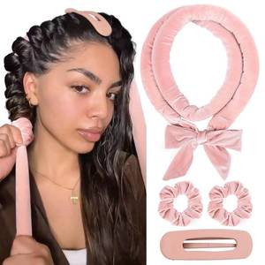 lot 8201 image: YANIBEST Heatless Hair Curler, No Heat Hair Curlers to Sleep in, Super Soft Ribbon Wrap for Long Hair��Overnight Heatless Curling Set with Hair Scrunchies and Clip, for All Hair Types