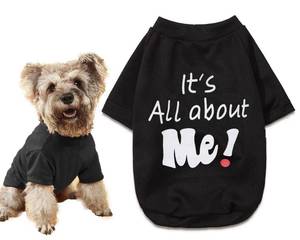 lot 8208 image: DroolingDog Dog Tee Shirt Summer Dog Clothes Funny T Shirt Dog Costume for Small Dogs Puppy Shirts, Large, Black