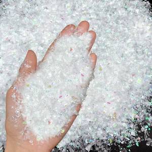 lot 8224 image: Apragaz 10.58oz Christmas Twinkles Snow Artificial Fake Snow Decoration Plastic Sparkling Snow Faux Craft Snow Filler for Christmas Village Display Xmas Tree Party D�cor Supplies (White, AB Color)