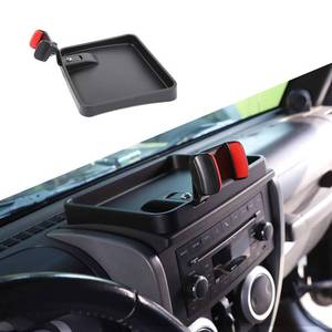 lot 8225 image: JeCar for Jeep Phone Holder Mount Center Console Tray Storage Box Dashboard Organizer for 2007-2010 Jeep Wrangler JK JKU