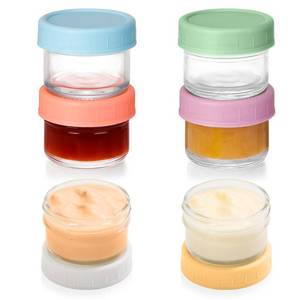 lot 8249 image: KITCHOP 6 Pack Salad Dressing Container To Go, 1.7oz Small Glass Dressing Containers with Lids, Condiment Containers for Lunch Box, Dipping Sauce Cups Set for Food, Salad Jars with Lids Meal Prep
