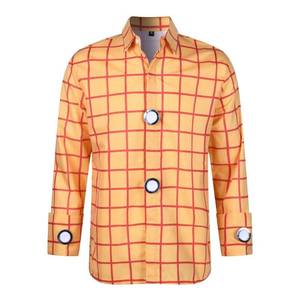 lot 8253 image: Woody Shirt for Men Cowboys Halloween Cosplay Costume Adult Long Sleeves Plaid Button Down Shirt 2XL