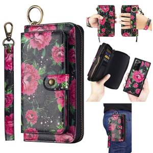 lot 8254 image: AIFENGCASE Compatible with Samsung Galaxy S21 Ultra Phone Wallet Case for Women Men,Wristlets Clutch Zipper Leather Pouch Wallet Case Card Holder Magnetic Detachable Back Cover,BF