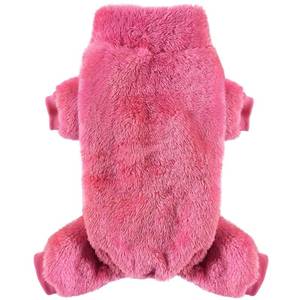 lot 8256 image: Idepet Velvet Dog Pajamas, Turtleneck Dog Sweater Fuzzy Plush Onesie Soft Cat Apparel Pet Clothes Winter Outfit Doggy Pjs Puppy Jumpsuit for Small Dogs Cats (Rosered,M)