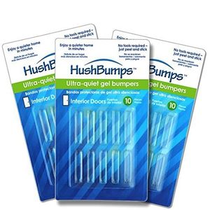 lot 8299 image: HushBumps Ultra-Quiet Bumpers for Interior Doors 3-Pack. Delivers Quieter Operation to Interior Doors. Just Peel & Stick. No Tools Required. Quiets Door Closing. 30 pcs.