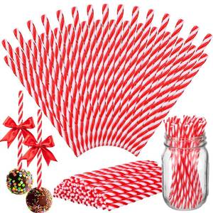lot 8300 image: Glimin 48 Pcs Christmas Candy Cane Sticks Ornament for Hot Chocolate and Coffee Christmas Candy Cane Hot Coco Bar Party Supplies Candy Cane Accessories Stocking Gift Stuffers (Red, White)