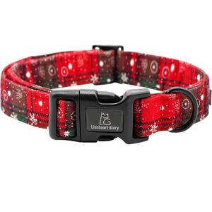 lot 8309 image: Lionheart glory Christmas Plaid Dog Collar Adjustable Soft Dog Collars Pet Gift Red Dog Collars for Small Medium Large Dogs