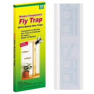 lot 8314 image: Mosqueda Window Fly Traps, 30 Pack Sticky Fly Traps for Indoors, Fly Catchers for Inside Home, Waterproof & Non-Toxic Adhesive Sticky Paper Trap for Mosquitos Bugs Housefy Fruit Fly Flying Gnats