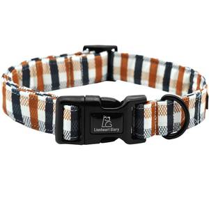 lot 8317 image: Lionheart glory Plaid Dog Collars Fall Dog Collar Female or Male Dog Collar Heavy Duty Adjustable Dog Collar for Large Collar Dog