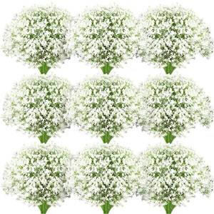 lot 8323 image: Ysleen 100 Pieces Artificial Flowers Plastic Baby Breath Flowers Faux Gypsophila DIY Floral Bouquets Arrangement Baby Breath Wedding Party Decoration for Party Home Office Garden Decor (White)