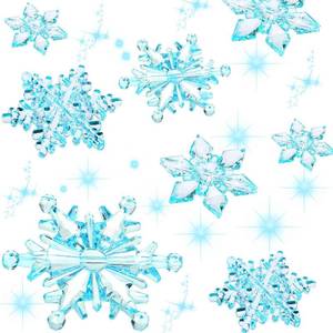 lot 8337 image: A 45 Pieces Crystal Snowflake Ornaments Clear Acrylic Snowflake Christmas Xmas Tree Hanging Pendants for Winter Theme Party Favors Supplies (Blue)