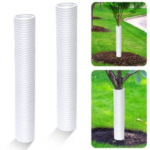 lot 8338 image: Corrugated Tree Guards, 2pcs Rigid PP Tree Trunk Protectors, Tree Bark Protector Sleeve Plant Guard Tube Wraps to Protect Bark, Tree Seedlings Tubes, Saplings Plants from Deer,Rodents, Mowers,Trimmers
