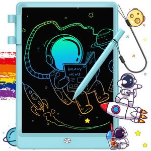 lot 8348 image: FLUESTON LCD Writing Tablet, Doodle Board Toys Gifts for 3-8 Year Old Girls Boys, 10 Inch Colorful Electronic Board Drawing Pad for Kids, Gifts for Toddler Educational Learning Travel Birthday, Blue
