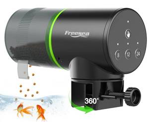 lot 8353 image: FREESEA Automatic Fish Feeder for Aquarium Auto Fish Food Dispenser with Timer for Small Tank Betta Turtle - Battery Vacation Self Feeding for Flakes