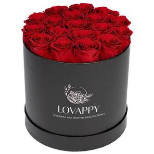 lot 8375 image: LOVAPPY Preserved Roses in a Box Roses That Last Up to 3 Years, Long Lasting Roses Gifts for Her, Valentines Day Gifts for Her (18 Red)