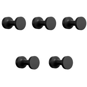 lot 8379 image: Small Wall Hook for Hanging - 0.8 Dia 10LB Decorative Hook, for Hat, Coat, Loofah, Robe, Key, for Bathroom, Inside Shower, Shelf, Black Matte 5 Pack, Screws Included