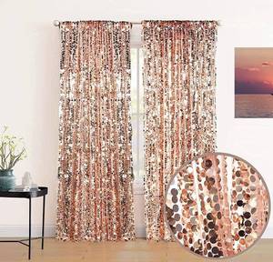 lot 8381 image: YCC 9X8FT Rose Gold Big Sequin Backdrop Curtain Panel for Wedding Party Thanksgiving Christmas Party Curtains Glitter Photo Background for Wedding Baby Shower Stage Home Decorations