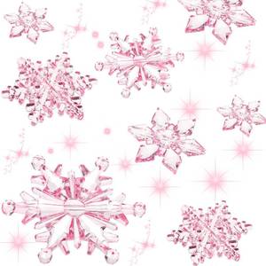 lot 8383 image: A 45 Pieces Crystal Snowflake Ornaments Clear Acrylic Snowflake Christmas Xmas Tree Hanging Pendants for Winter Theme Party Favors Supplies (Pink)