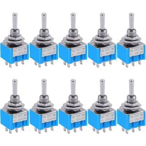 lot 8388 image: Taiss10pcs DPDT Mini Toggle Switch 6-Pin 3 Position ONOffON Miniature Toggle Switch 6A 125V Toggle Switch MTS-203