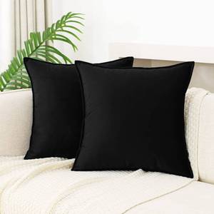 lot 8391 image: JIAHANNHA Velvet Black Throw Pillow Covers 18�18 Inches Pack of 2 Decorative Soft for Couch Sofa Bed Livingroom Office
