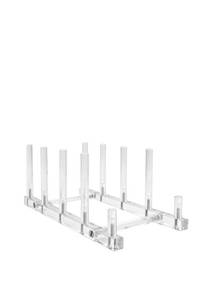lot 8396 image: THB Products Clear Upright Modern Dinnerware Plate Place Setting 4 to 5 or more Plate Display Stand (Item #072120)