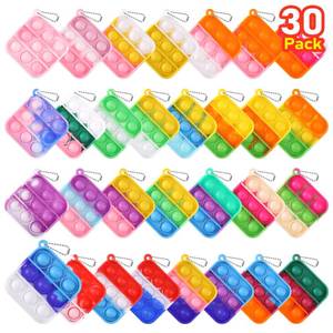 lot 8401 image: Kids Party Favors Fidget Toys Bulk 30 Pack Mini Pop Fidget Keychain Its Birthday Party Favors for Kids 4-8,8-12 Year Small Kid Classroom Prizes Fidgets It Bubbles Poppers Students Goodie Bag Stuffers