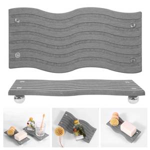 lot 8425 image: PLOUTA HOME 2Pcs Sink Caddy Instant Dry Kitchen Sink Organizer Sponge Holder for Kitchen, Sink Diatomaceous Pedestal Stand Riser with Stainless Steel Feet Protection for Modern Home, Deep Gray